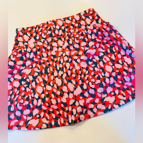 PRINCE SPORTS Skort Tennis Golf Blazing Cherry Leopard  Print Pink Grey Knit - Picture 10 of 10